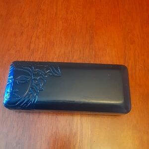 Versace  Black Embossed Sunglasses Case
